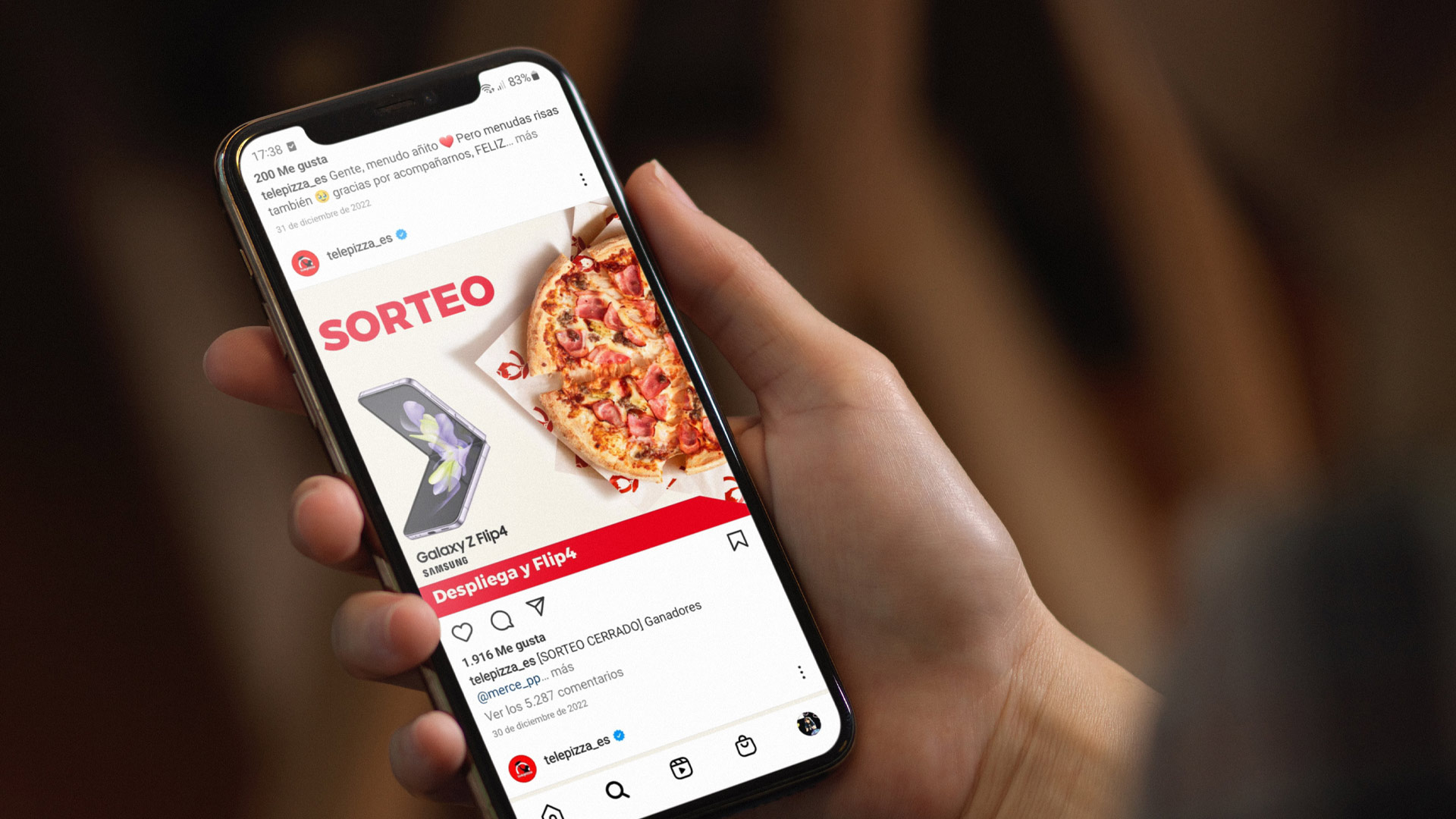 Movil con el Brand Partnership de Samsung con Telepizza