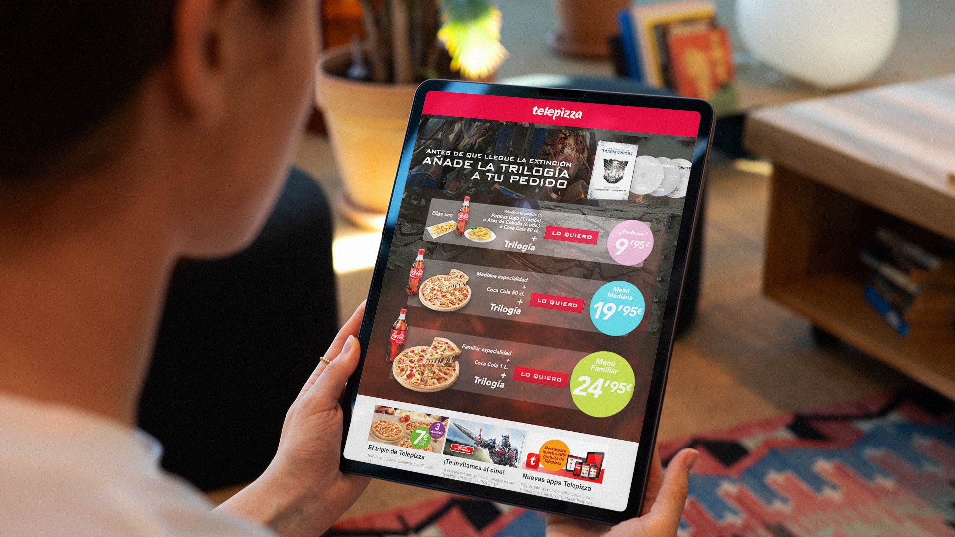 Menú Transformers en Telepizza