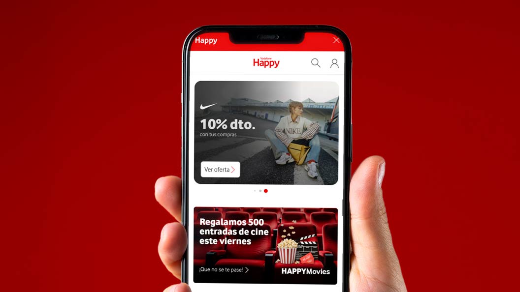 Visualización de la plataforma de fidelización de Vodafone, en su programa de fidelización