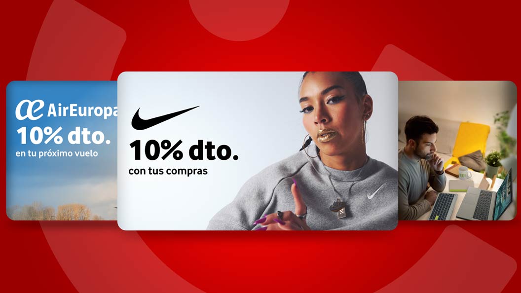 Carrusel de ejemplos de incentivos y ventajas por ser cliente de Vodafone en su programa de fidelización